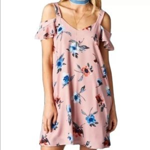 Peppermint Off-the-shoulder Floral Midi Dress